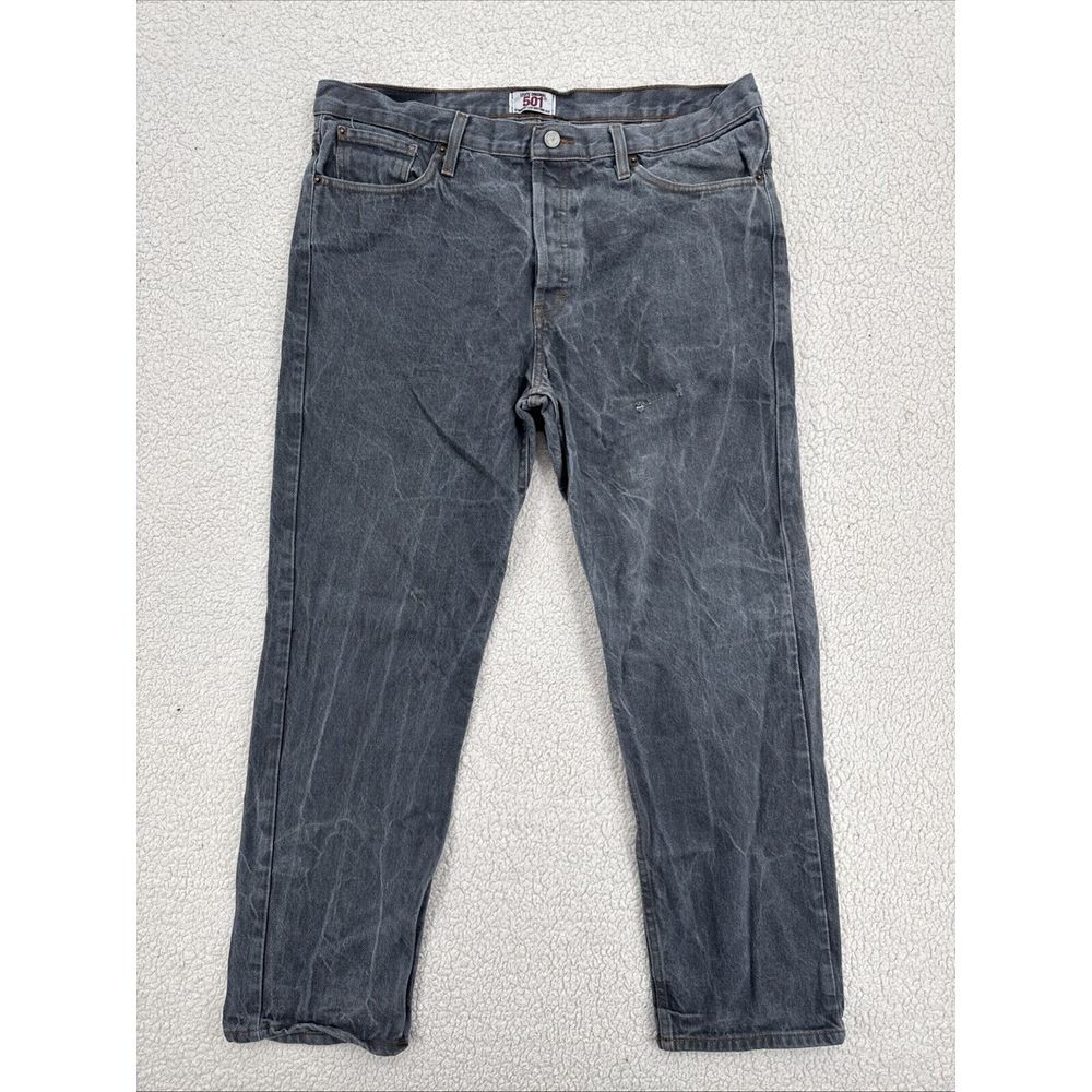 Levi's Original 501 Jeans Men Size 38x30 Faded Black Straight Leg Button-Fly USA